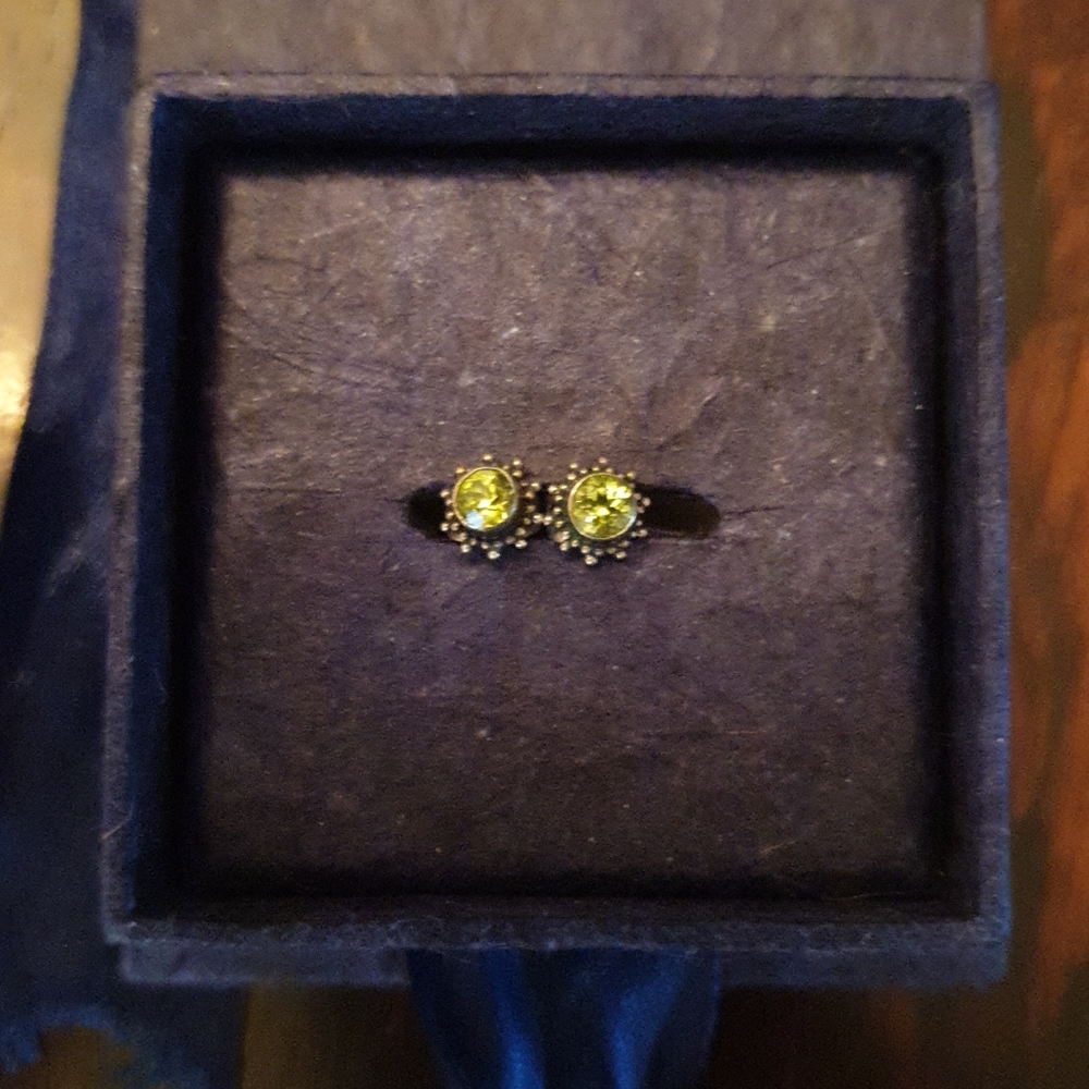 Antique green amethyst earrings